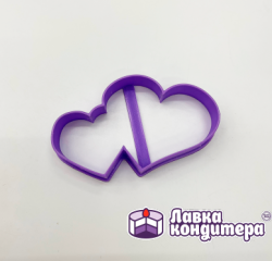 Вырубка Двойное сердце ТМ Лавка Кондитера, 6*10 см Изображение Вырубка Двойное сердце ТМ Лавка Кондитера, 6*10 см